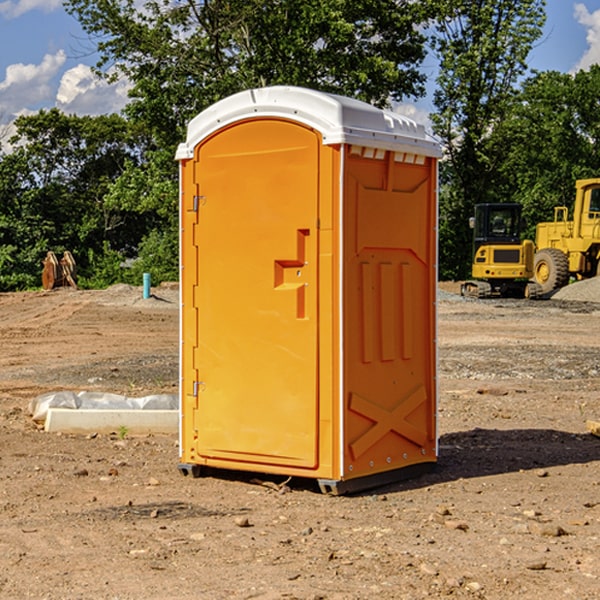 how often are the portable restrooms cleaned and serviced during a rental period in Girard OH